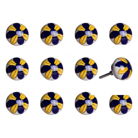 Pipers Pit Ceramic & Metal Multi Color Knob - 1.5 x 1.5 x 1.5 in., 12PK PI3090646